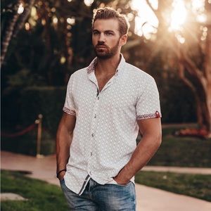 LLOYD JEFFERSON | 2 Short-Sleeve Summer Dress Shirts ($15 Each)